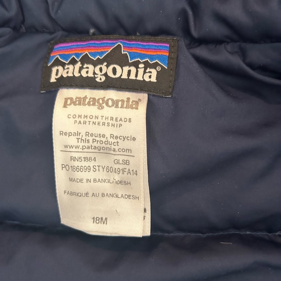 Patagonia Kids Shiny Blue Puffer Jacket - Picture 3 of 3